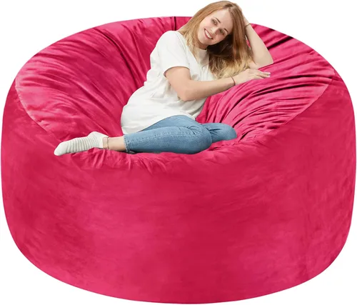 Vista 22 de Homguava - Sillón puff de 3 pies Sillón estilo puff grande de 3 pulgadas con relleno de espuma viscoelástica, sofá suave con funda de terciopelo