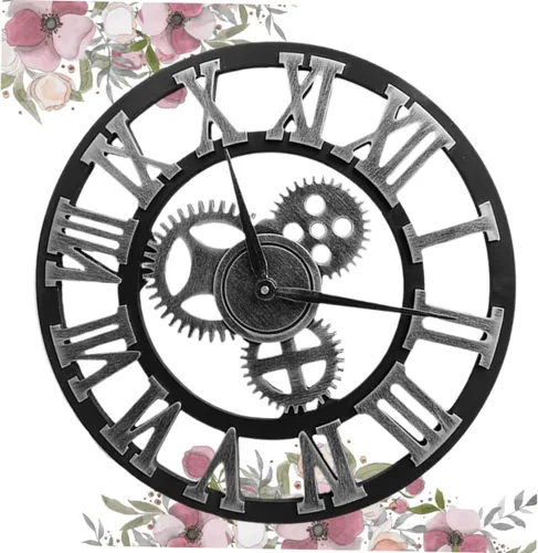 Vista 6 de DECHOUS Reloj de pared de engranajes industriales, gran reloj de pared moderno y creativo, decoración retro chic