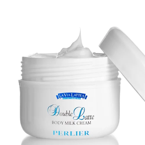Vista 2 de Perlier Crema de leche corporal con doble latte para piel senitive ~ 6.7oz