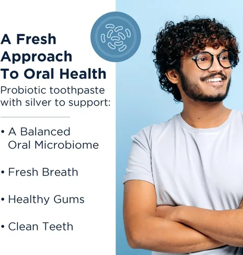 Vista 3 de Designs for Health PerioBiotic Silver Hydroxyapatite Pasta de dientes – Pasta de dientes sin flúor con probióticos orales con hidroxiapatita