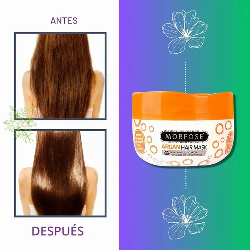 Vista 5 de Morfose - Mascarilla de argán para rizos, encrespamiento, decolorado, cabello BLonde, mascarilla para el cabello acondicionador profundo, mascarilla