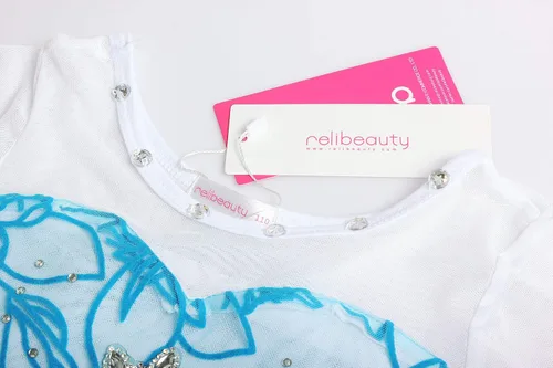 Vista 4 de ReliBeauty Disfraz de princesa de nieve para niñas pequeñas color azul