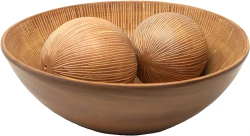 Vista 11 de Juego de 5 cuencos decorativos grandes con elegantes orbes/bolas, centro de mesa elegante para mesa de comedor/cocina, sala de estar o decoración