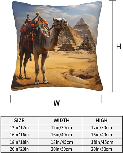 Vista 2 de 2PCS Throw Pillow Covers 12"x12" Square Pillowcases Covers Pyramid Camel Soft Pillowcases Modern Farmhouse Home Decor Sofa Cushions Covers for Couch