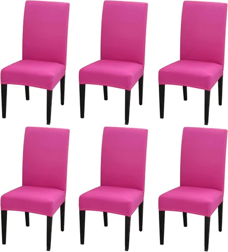 Vista 50 de Dimatic Paquete de 2 fundas elásticas de licra para sillas de comedor, extraíbles y lavables, fundas protectoras para sillas de comedor, cocina