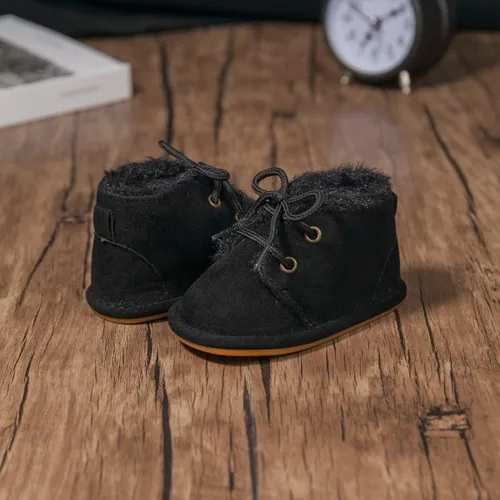 Vista 4 de Zoolar Botas de nieve unisex cálidas para bebé, piel recién nacida, con cordones en el tobillo, suela de textura de goma antideslizante, zapatos
