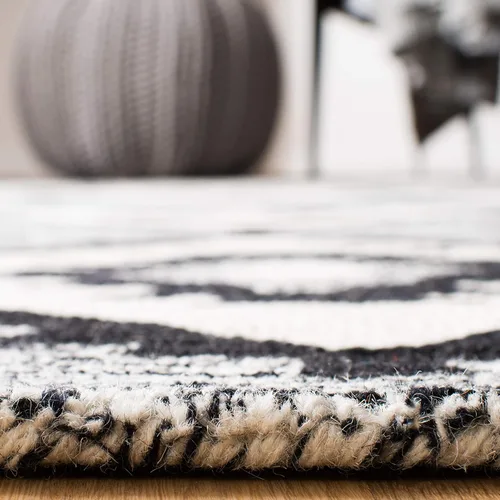 Vista 3 de SAFAVIEH Aspen Collection - Alfombra decorativa de 2 x 3 pies, carbón y negro, lana hecha a mano, ideal para zonas de alto tráfico en entrada, sala