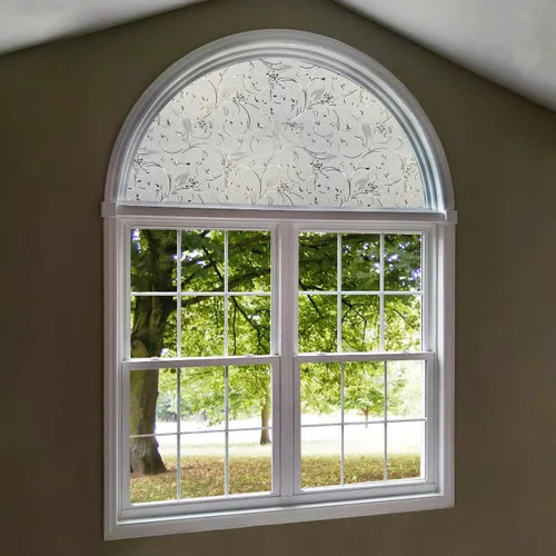 Vista 20 de película arqueada autoadhesiva para ventana Pantalla de película de ventana arqueada de privacidad precortada esmerilada