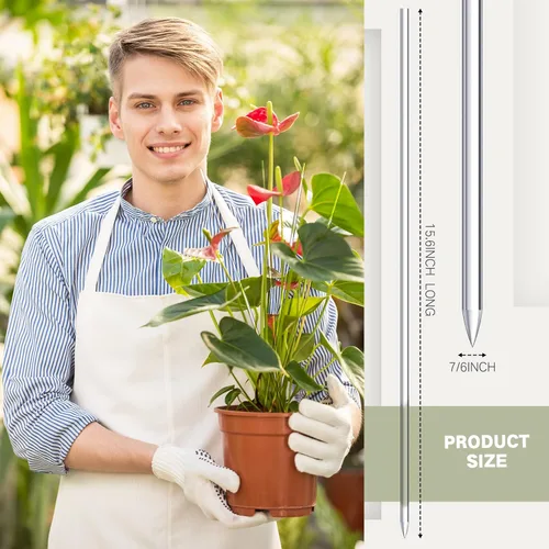 Vista 3 de Chunful 30 estacas acrílicas de 15.6 pulgadas para plantas de jardín, estacas de orquídeas transparentes para soporte en maceta, tomates, flores