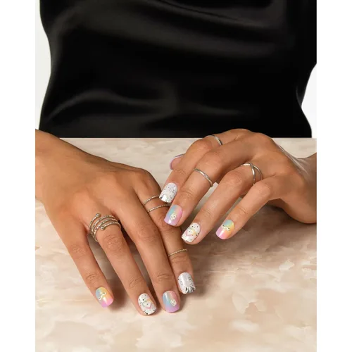 Vista 7 de KISS imPRESS Manicura de Presión Colección Premium Uñas Postizas - Sweet Life, Purple Jelly Squiggle, Cortas y Cuadradas, Fáciles de Aplicar, Súper