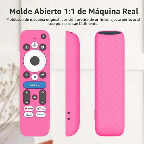 Vista 3 de LEFXMOPHY Funda para dispositivo de transmisión onn Google TV 4K Pro 2024, funda protectora de silicona rosa Rosado