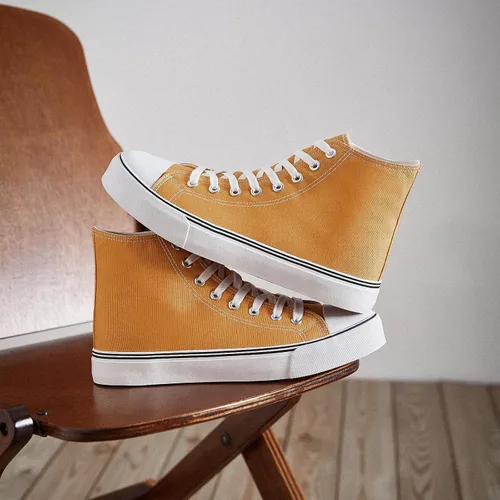 Vista 13 de ZGR Tenis de lona para hombre, con cordones, clásicos, casuales, para caminar