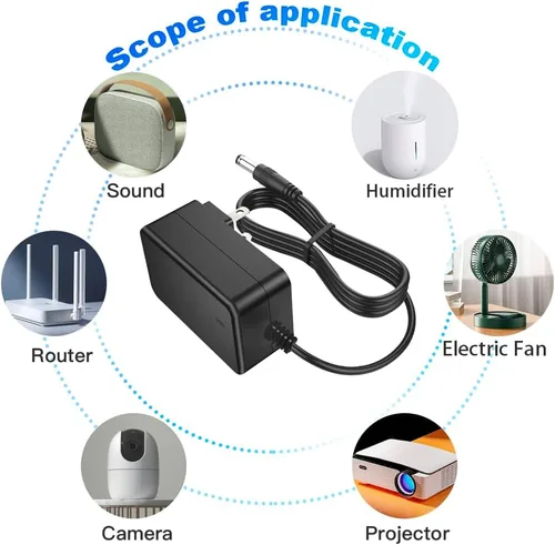 Vista 4 de Adaptador de fuente de alimentación de 12V 2.5A DC 100V-240V AC a DC 12Volt 2.5Amp Transformador de pared con conectores de enchufe de 0.217 in x