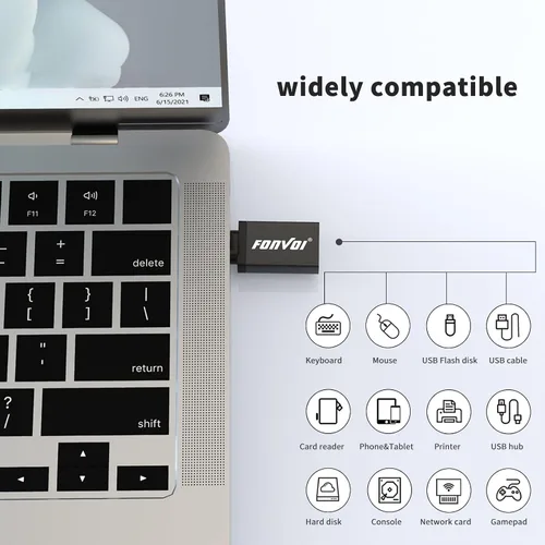 Vista 5 de Adaptador USB C a USB [4 estaciones], USB tipo C macho a USB 3.0 hembra OTG adaptador compatible con MacBook Pro, Chromebook, Pixelbook, Microsoft