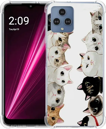 Vista 34 de Revvl 6 5G - Funda protectora de poliuretano termoplástico resistente a los arañazos y a prueba de golpes con diseño de mandala de pavo real