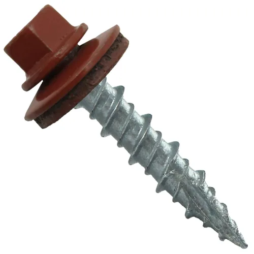 Vista 133 de Tornillos para techos de metal gris ABC 10 x 1 - Cabezal hexagonal - Arandela EPDM - Arandela de arranque automático/roscado - 1 bolsa - 250