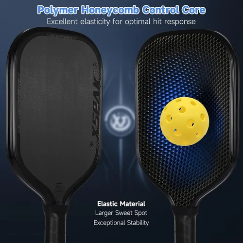 Vista 4 de Paleta de pickleball de fibra de carbono, edición de torneo, opciones de tecnología de superficie, campeón del mundo, raqueta de pickleball - Paleta