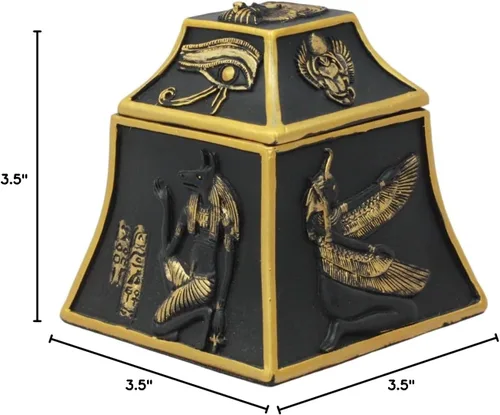 Vista 6 de Ebros Deidad Egipcia Escarabajo Ojo de Horus Halcón Anubis Dioses de Egipto Joyero Estatuilla Escultura Baratija Almacenamiento Oculto Decoración