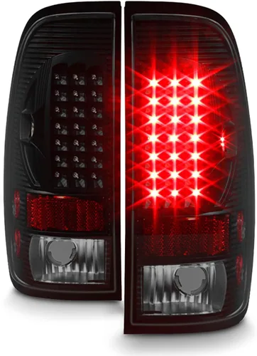 Vista 2 de AKKON - Para 97-03 Ford F150 99-07 F250/350/450/550 Superduty Pickup Truck Styleside Modelo Negro LED Luces traseras Lámparas de freno