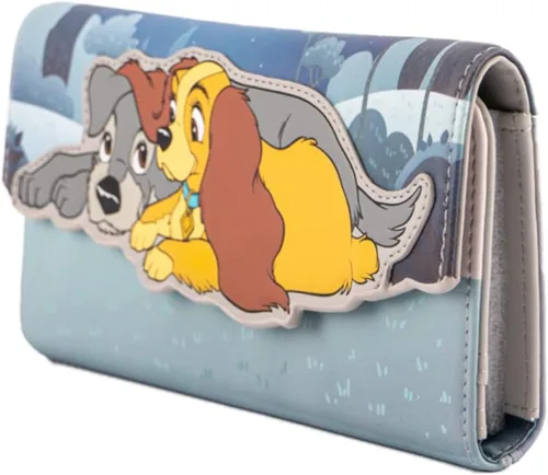 Vista 3 de Loungefly Disney Lady and the Tramp - Cartera de piel sintética de cemento húmedo