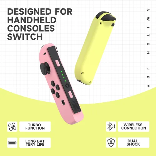 Vista 3 de TOBOOGAM Joy Cons for Switch Controllers,Wireless Left and Right Remote Replacement for Switch Joycons Support Sports Dual VibrationWake-upMotion