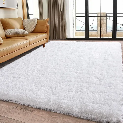 Vista 12 de Alfombras lanudas para dormitorio, sala de estar, dormitorio universitario, habitación de niños, decoración, alfombra suave y moderna