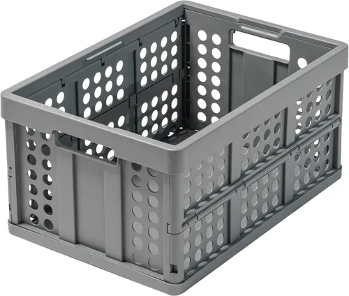 Vista 8 de Clax® caja caja plegable cesta 48 cuartos de galón (12 galones) negro