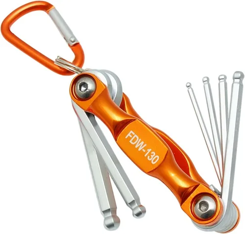 Vista 6 de Takagi FDW-120 M&M Folding Wrench, Hex Bar, mm + DR, Set of 6