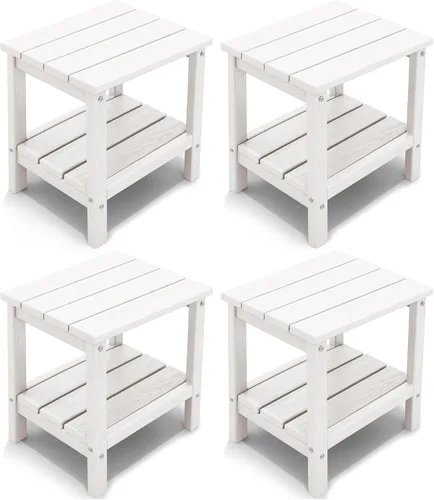 Vista 8 de KINGYES Mesa auxiliar doble, mesa auxiliar Adirondack, color azul marino