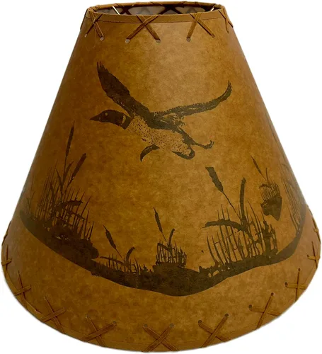 Vista 3 de Pantalla rústica de papel kraft aceitado con diseño de loón volador - 18