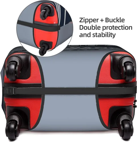Vista 4 de Funda de equipaje personalizada, funda de maleta personalizada, diseña tu nombre y número, protector de equipaje elástico lavable, Dallas