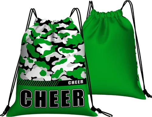 Vista 2 de Mochila con cordón impermeable para gimnasio, bolsas con cordón, bolsa de cuerda deportiva, mochila de camuflaje, Bolsas con cordón Cheer - Bolsas