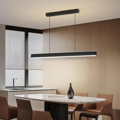 Vista 8 de Lámpara de araña moderna, lámpara colgante LED de 39 pulgadas con control remoto de 3000 a 6500 K, temperatura de color ajustable, lámpara