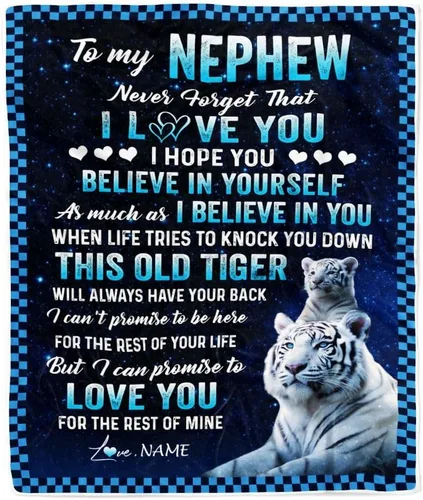 Vista 11 de Manta personalizada con texto en inglés «To My Nephew from Aunt Uncle Auntie I Love You Hugs» (texto en inglés) con texto en inglés «To My Nephew»