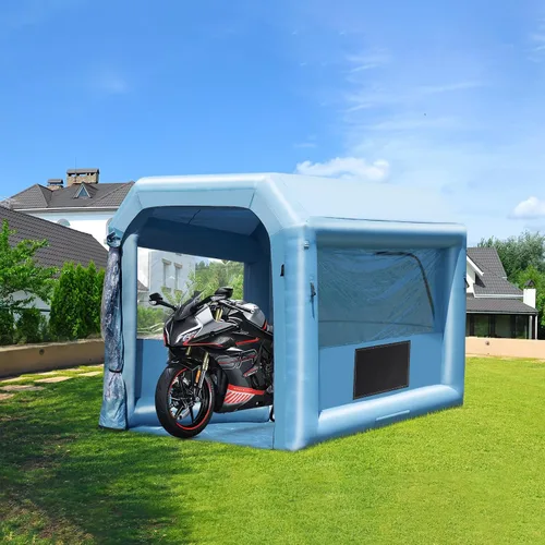 Vista 8 de VEVOR Cabina de pintura inflable, cabina de pulverización inflable de 9.8 x