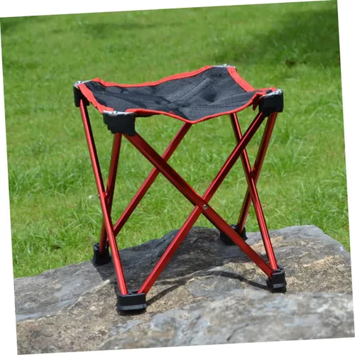 Vista 9 de Outanaya Taburete plegable de metal rojo para exteriores