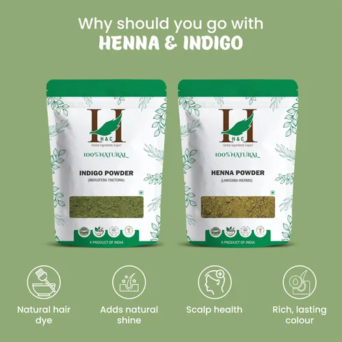 Vista 6 de H&C EXPERTO EN INGREDIENTES A HIERBAS - HENNA E INDIGO POLVO (0.5 LB CADA UNO) - Paquete económico