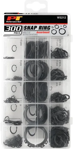 Vista 5 de Performance Tool W5212 - Juego de anillos de retención externos surtidos, 300 unidades, negro