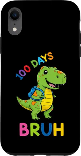 Vista 25 de Bruh 100 Days of School Dinosaur Kids Girls Boys Case for iPhone 17