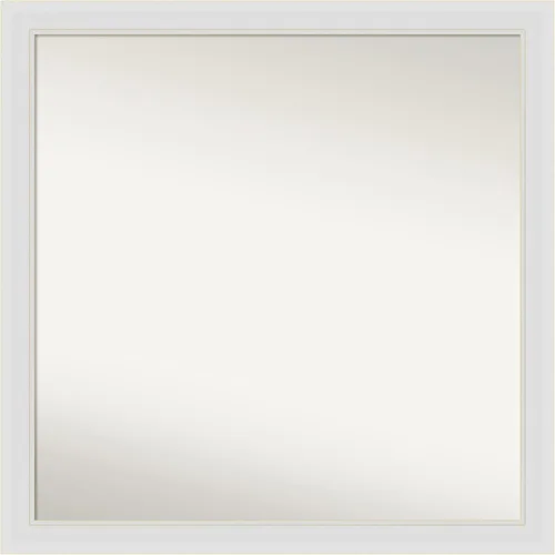 Vista 342 de Amanti Art Espejo de baño blanco para sobre el fregadero, 24 x 26 pulgadas, espejo rectangular blanco y blanco, marco de madera contemporáneo