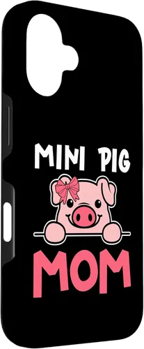 Vista 3 de Cute Mini Pig Mom Miniature Pig Owner Women Case for iPhone 16