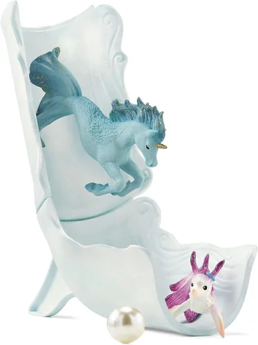 Vista 6 de Schleich bayala, regalos de unicornio para niñas y niños, juego de 18 piezas de torneo submarino mágico con juguetes de animales de sirena, a partir