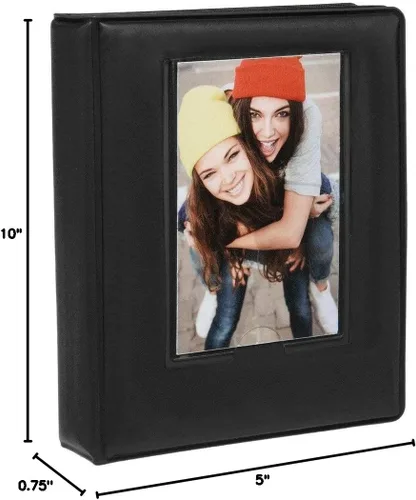 Vista 6 de Zink Álbum de fotos de 2 x 3 pulgadas, mini álbum de fotos de 64 bolsillos con cubierta transparente de ventana para papel fotográfico Zink Zero Ink