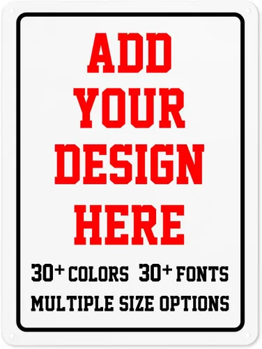 Vista 10 de Letreros personalizados de metal resistentes a la intemperie de 8 x 6 pulgadas, letreros personalizados para letreros de intersección, letreros