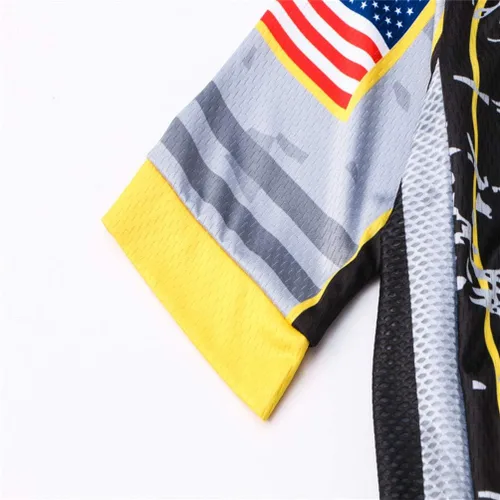 Vista 6 de Camiseta de ciclismo de Estados Unidos para hombre, camiseta de ciclismo de carretera, camiseta de manga corta, ropa deportiva, transpirable