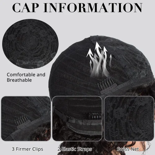 Vista 5 de Spotlight Peluca de cabello humano lacio de 8 pulgadas con flequillo, densidad del 180%, pelucas de cabello humano corto con flequillo, sin encaje