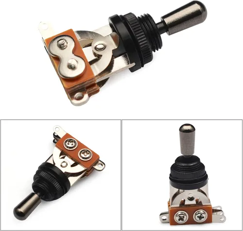 Vista 2 de MAXCHEER Interruptor de pastilla de guitarra de metal de 3 vías, selector de interruptor de palanca de pastilla, piezas para accesorios Les Paul