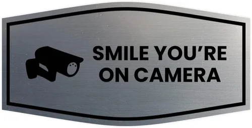 Vista 15 de Fancy Smile You're On Camera Letrero (negro) - Mediano (1 unidad)