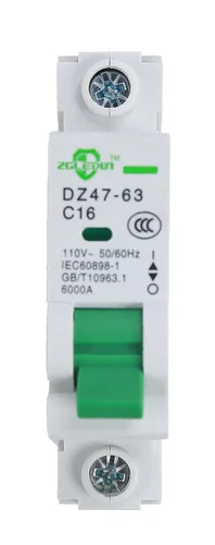Vista 11 de Interruptor de Circuito en Miniatura AC, 1 Polo 6 Amp, 120/240VAC, Interruptor de Montaje en Riel DIN de 6kA con Desconexión Térmica Magnética