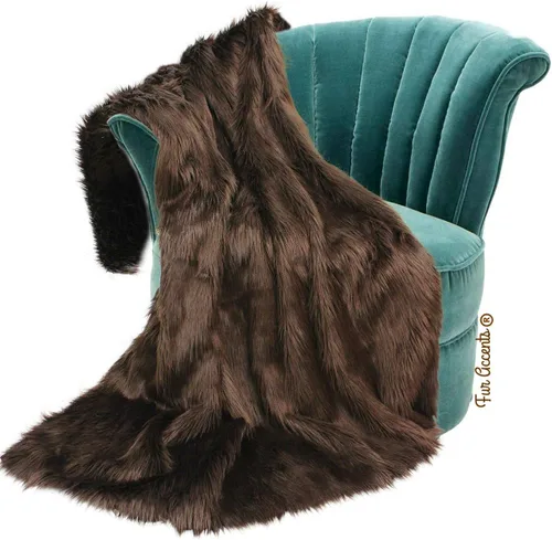 Vista 19 de Manta de felpa de piel sintética, manta de piel moderna, manta pequeña para bebé, pelo largo, color negro, peludo - Fur Accents (2 x 3 pies, negro)